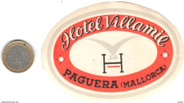 ETIQUETA DE HOTEL  - HOTEL VILLAMIE  -PAGUERA  -MALLORCA - Etiquettes D'hotels