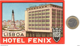 ETIQUETA DE HOTEL  -HOTEL FENIX  -LISBOA  -PORTUGAL  (CON CHANELA) - Etiquettes D'hotels