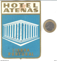 ETIQUETA DE HOTEL  -HOTEL ATENAS -LISBOA  -PORTUGAL  (CON CHANELA) - Etiquettes D'hotels