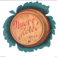 ETIQUETA DE HOTEL  - NUEVO HOTEL  -JEREZ - Etiquettes D'hotels