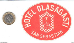 ETIQUETA DE HOTEL  -HOTEL OLASAGASTI  -SAN SEBASTIAN - Etiquettes D'hotels
