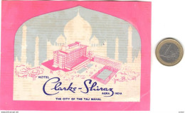 ETIQUETA DE HOTEL  -HOTEL CLARKS-SHIRAZ  -AGRA  -INDIA - Etiquetas De Hotel