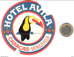 ETIQUETA DE HOTEL  -HOTEL AVILA -CARACAS -VENEZUELA - Etiquetas De Hotel