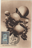 Carte Maximum ALGERIE  N° Yvert  311 (Oranges)   Obl Ill 1er Jour 1954 - Maximumkarten