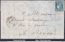 FRANCE N°46B SUR LETTRE GC 1494 LA FERTÉ MACÉ ORNE + CAD DU 28/07/1871 - 1870 Emissione Di Bordeaux