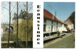 Ecaussinnes - A Gauche Vue Du Château Fort Du Pont Des Douces Arcades Et La Rivière La Sennette - A Droite … - Ecaussinnes