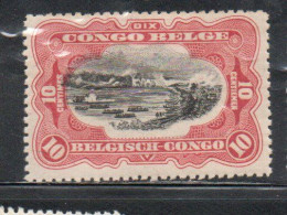 BELGIAN CONGO BELGA BELGE 1894 1901 1900 STANLEY FALLS CASCATE RIVER SCENE CENT. 10c MH - Neufs