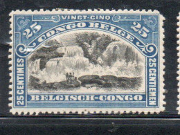 BELGIAN CONGO BELGA BELGE 1894 1901 1900 INKISSI FALLS CASCATE CENT. 25c MH - Ungebraucht