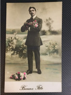 CPA Homme En Smoking Avec Des Fleurs, 1920, Man In Tuxedo With Flowers - Hommes