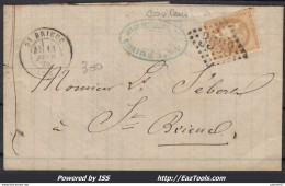 FRANCE N° 43A SUR LETTRE GC 3533 SAINT BRIEUC COTES DU NORD + CAD DU 11/02/1871 - 1870 Emissione Di Bordeaux