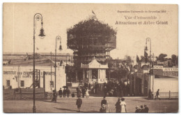 Exposition Universele De Bruxelles 1910 - Vue D'ensemble Attractions Et Abre Géant - Wereldtentoonstellingen