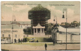 Exposition Universele De Bruxelles 1910 - Vues D'ensemble Attractions Et Arbre Géant - Expositions Universelles