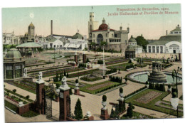 Exposition De Bruxelles 1910 - Jardin Hollandais Et Pavillon De Monaco - Expositions Universelles