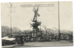 Bruxelles Exposition - L'Incendie Du 14-15 Août 1910 -  St-Michel Patron De Bruxelles Triomphant Du Feu - Expositions Universelles