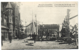 Bruxelles Exposition - L'Incendie Du 14-15 Août 1910 -  Bruxelles Kermesse - Vue Vers La Place Du Marché - Expositions Universelles