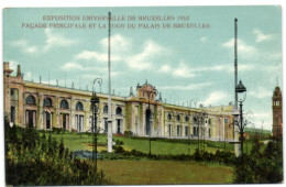 Exposition Universelle De Bruxelles 1910 - Façade Principale Et La Tour Du Palais De Bruxelles - Expositions Universelles