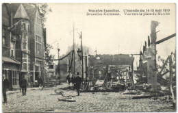 Bruxelles Exposition - L'Incendie Du 14-15 Août 1910 -  Bruxelles Kermesse - Vue Vers La Place Du Marché - Expositions Universelles