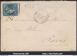 FRANCE N°45C SUR LETTRE GC 3949 THONON HAUTE SAVOIE + CAD DU 27/02/1871 - 1870 Emission De Bordeaux