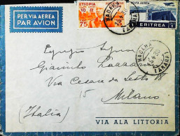 ITALIA - COLONIE -  ETIOPIA C.75 + P.AEREA ERITREA Lettera - S6065 - Ethiopie