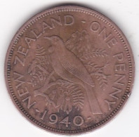 New Zealand 1 Penny 1940, George VI, En Bronze , KM# 13 - Nieuw-Zeeland