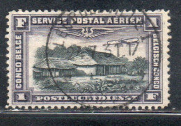 BELGIAN CONGO BELGA BELGE 1920 AIRMAIL AIR POST MAIL COUNTRY STORE 1fr USED OBLITERE' USATO - Usados