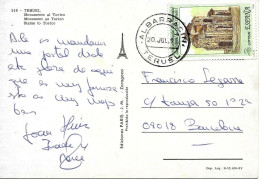 Albarracín Teruel A Barcelona 1991 Sobre Tarjeta Postal - Andere & Zonder Classificatie