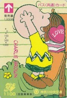 Carte Prépayée JAPON - BD COMICS - SNOOPY - CHARLIE BROWN ** Love ** - PEANUTS JAPAN Highway Bus Card - 19857 - BD