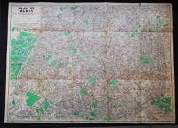 PLAN DE PARIS EDITIONS L'INDISPENSABLE Avec Indication Du Métropolitain    73 Cm X 53 Cm   Imprimerie LEFEBVRE 9-51 - Europe