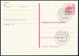 Berlin - Entier Postal / W-Berlin - Poskarte P 125/I Gest. Berlin 12 / 15-7-1982 Versandstelle - Postkaarten - Gebruikt