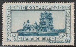 Vignette/ Vinheta, Portugal - 1928, Paisagens E Monumentos. Torre De Belém -||- MNG, Sans Gomme - Emisiones Locales