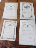 4 Unités   PRIX DE MÉRITE SCOLAIRE  ( Années 1800 à 1900 ) - Diplômes & Bulletins Scolaires