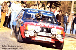 Talbot Sunbeam Lotus -  Rallye Portugal 1983  - Pilote: Antonio Zannini   -  15x10cms PHOTO - Rallyes