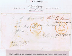 Ireland Waterford Military 1849 Wrapper Bonmahon To London With Italic "Kilmacthomas/Penny Post" - Prephilately