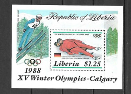 Olympische Spelen  1988, Tschad - Blok  Postfris - Winter 1988: Calgary