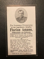 Sterbebild Wk1 Bidprentje Wo1 Avis Décès Deathcard IR3 SERBIEN Oktober 1915 Aus Kalteneck - 1914-18