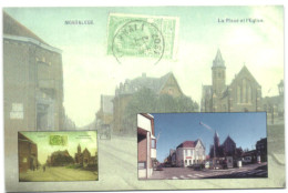 Mouscron - Mont-à-leux - La Place Et L'Eglise - Moeskroen