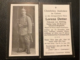 Sterbebild Wk1 Bidprentje Wo1 Avis Décès Deathcard RIR18 Rumänien Dezember 1918 Aus Altötting - 1914-18