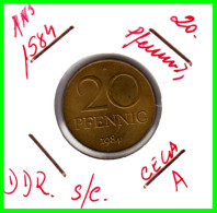 ( GERMANY DDR ) REPUBLICA DEMOCRATICA DE ALEMANIA ( DDR ) MONEDAS DE 20 PFENNING AÑO 1984  MONEDA EMBLEMA CECA- A - 20 Pfennig