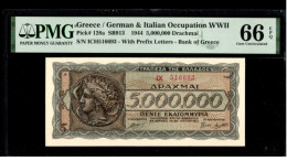 Greece - 5,000,000 Drachmai 1944 PMG 66 EPQ 128a - Grèce