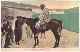 AFRIQUE DU NORD ALGERIE SCENES ET TYPES CAVALIER ARABE A CHEVAL ED  AQUA PHOTO LVS TUNISIE MAROC V° TONKIN BOCHES LEGION - Mannen