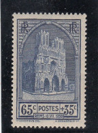 France - Année 1938 - Neuf** - N°YT 399** - Cathédrale De Reims - Unused Stamps