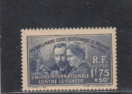 France - Année 1938 - Neuf** - N°YT 402** - Pierre Et Marie Curie - Nuevos