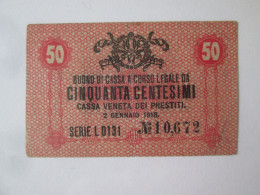 Italy 50 Centesimi 1918 CVP Austrian Occupation Of Venezia Banknote See Pictures - Ocupación Austriaca De Venecia