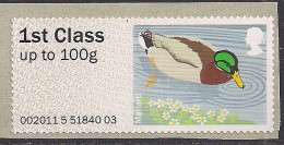 GB 2011 - 14 QE2 1st Mallard Duck Post & Go Umm SG FS 16 ( J1127 ) - Post & Go Stamps