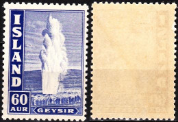 ICELAND / ISLAND 1947 NATURE: Geyser 60A, Perf 11 1/5, MVLH - Protection De L'environnement & Climat