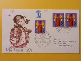 1971 FDC BUSTA  PRIMO GIORNO FIRST DAY COVER  GERMANIA GERMANY BERLIN DEUTSCHE CHRISTMAS  OBLITERE' - 1971-1980