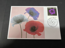 24-10-2023 (5 U 11) Stamps Released Today 24-10-2023 - Poppies Of Remembrance (purple Poppy) - Brieven En Documenten