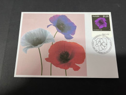 24-10-2023 (5 U 11) Stamps Released Today 24-10-2023 - Poppies Of Remembrance (purple Poppy) - Cartas & Documentos