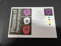 24-10-2023 (5 U 11) Stamps Released Today 24-10-2023 - Poppies Of Remembrance (purple Poppy) - Lettres & Documents