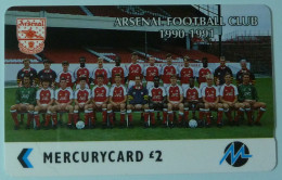 UK - Mercurycard - Arsenal Football Club - £2 - 4PLFA - Mercury Communications & Paytelco